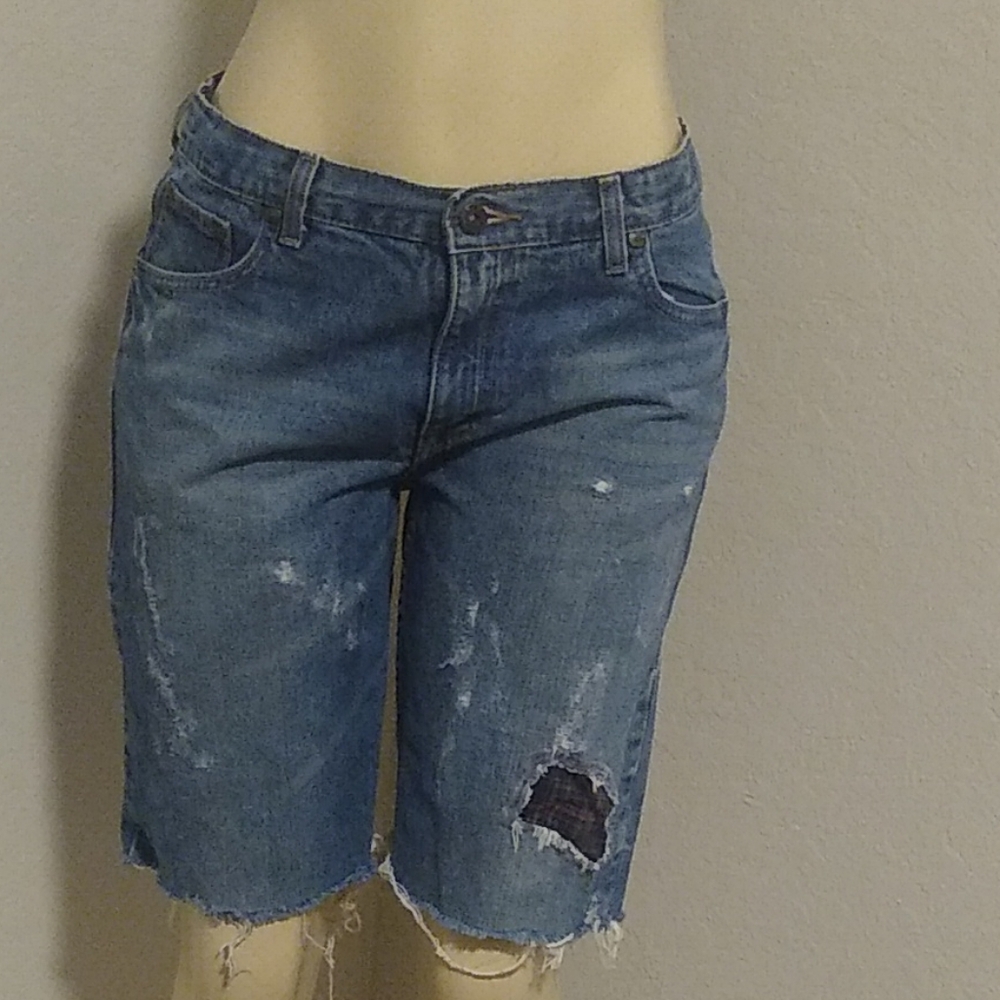 Arizona Distressed Blue Jeans Shorts 18 Husky